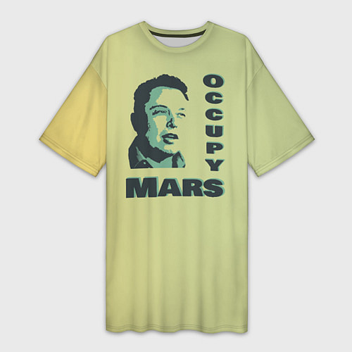 Женская длинная футболка Илон маск оккупант Марса / 3D-принт – фото 1