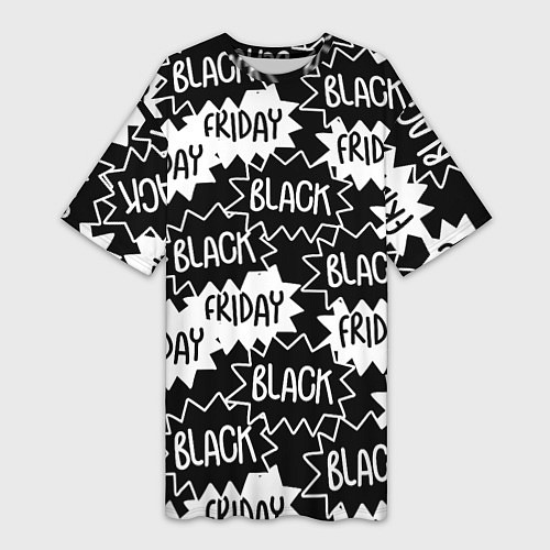 Женская длинная футболка Black friday / 3D-принт – фото 1