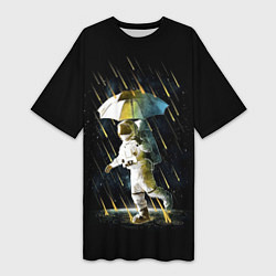 Женская длинная футболка Прогулка под метеорами