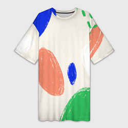 Женская длинная футболка Разноцветные пятна