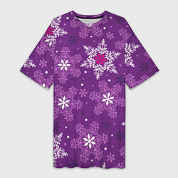 Женская длинная футболка Violet snow