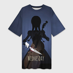 Женская длинная футболка Wednesday & Violin