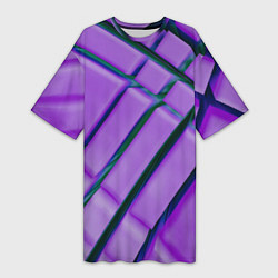 Женская длинная футболка Фиолетовый фон и тёмные линии