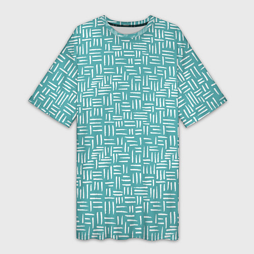 Женская длинная футболка Полосы горизонтальные и вертикальные гранж / 3D-принт – фото 1
