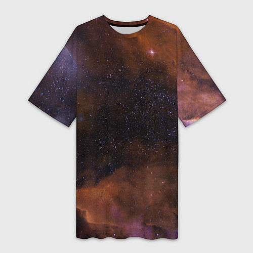 Женская длинная футболка Космос и множество звёзды / 3D-принт – фото 1