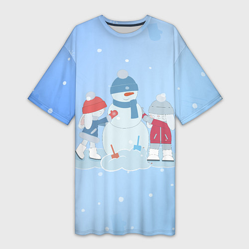 Женская длинная футболка Самый лучший снеговик / 3D-принт – фото 1