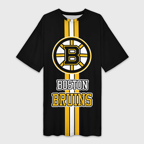 Женская длинная футболка Бостон Брюинз - НХЛ / 3D-принт – фото 1