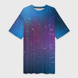 Женская длинная футболка Космический дождь