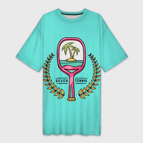 Женская длинная футболка Пляжный теннис - золотая ветвь / 3D-принт – фото 1