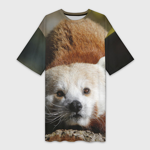 Женская длинная футболка Красная панда ждёт / 3D-принт – фото 1