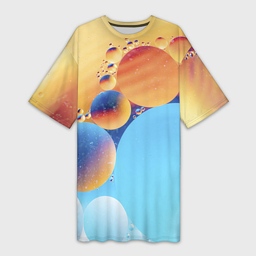 Женская длинная футболка Абстрактные круги с разными красками / 3D-принт – фото 1