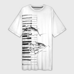 Женская длинная футболка Фортепианный концерт