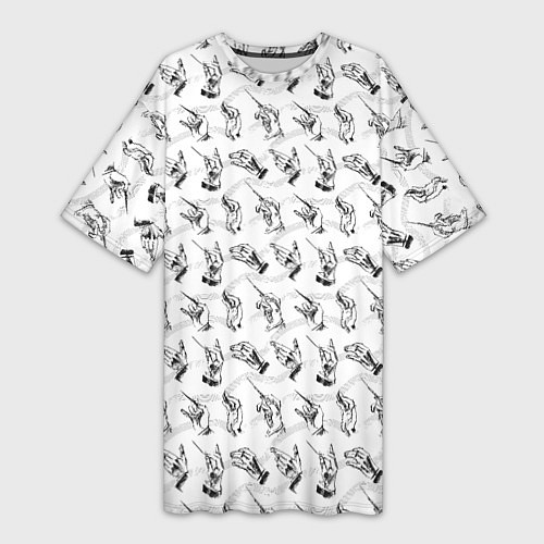 Женская длинная футболка Руки дирижера / 3D-принт – фото 1