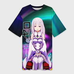 Женская длинная футболка Re: Zero - Emilia