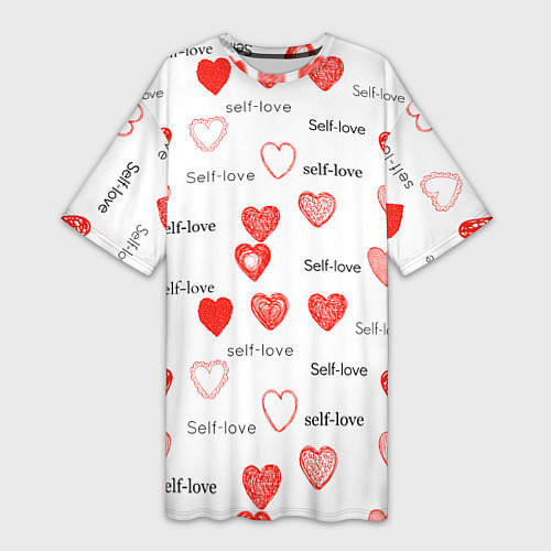 Женская длинная футболка Self love / 3D-принт – фото 1