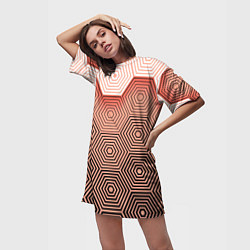 Футболка женская длинная Multi- faceted pattern, цвет: 3D-принт — фото 2