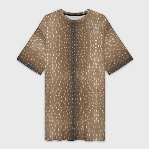 Женская длинная футболка Текстура шкуры пятнистого оленя / 3D-принт – фото 1