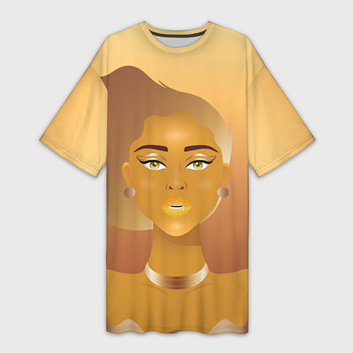 Женская длинная футболка Golden girl / 3D-принт – фото 1