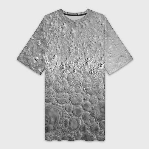 Женская длинная футболка Серая поверхность жидкой планеты / 3D-принт – фото 1