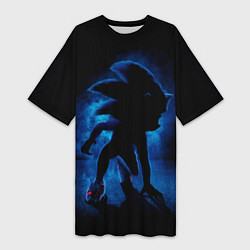Женская длинная футболка Sonic - dark theme