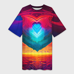 Женская длинная футболка Сердце мира