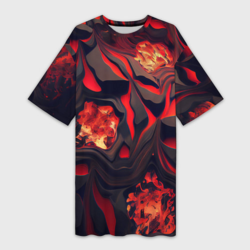 Женская длинная футболка Застывающая лава / 3D-принт – фото 1