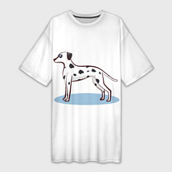 Футболка женская длинная Собака Далматин, цвет: 3D-принт