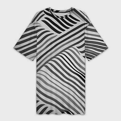 Женская длинная футболка Оптическая иллюзия полосы / 3D-принт – фото 1