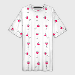 Женская длинная футболка Розовое вино