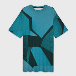 Женская длинная футболка Синие камни