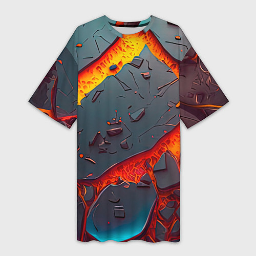 Женская длинная футболка Мультяшная лава / 3D-принт – фото 1