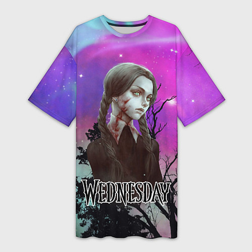 Женская длинная футболка Семейка Аддамс ужасы / 3D-принт – фото 1