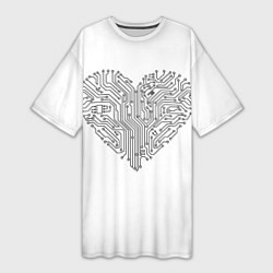 Женская длинная футболка Heart neurons