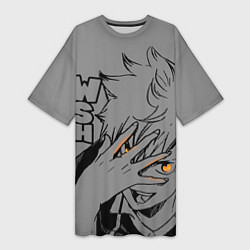 Футболка женская длинная Волейбол!! - Хината, цвет: 3D-принт