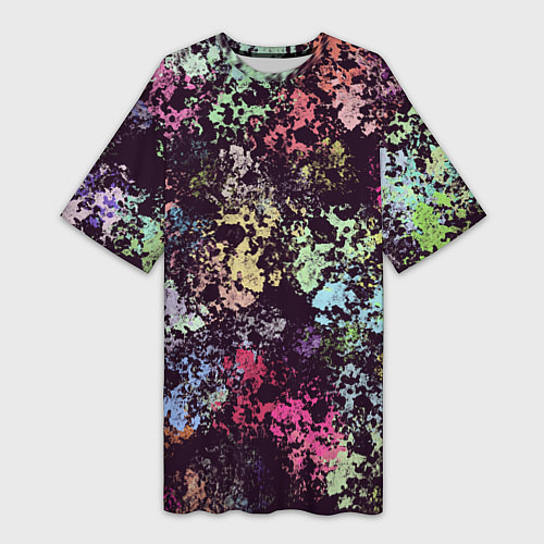 Женская длинная футболка Яркие краски / 3D-принт – фото 1