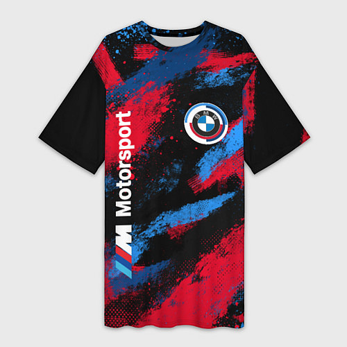 Женская длинная футболка BMW - буйство красок / 3D-принт – фото 1