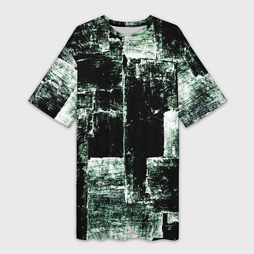 Женская длинная футболка Малахит / 3D-принт – фото 1