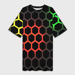 Женская длинная футболка Gradient hexagon genshin