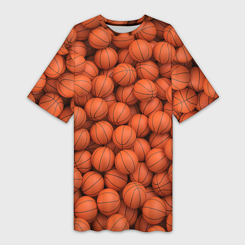 Женская длинная футболка Баскетбольные мячи / 3D-принт – фото 1