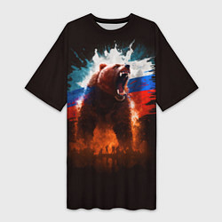 Женская длинная футболка Ярость Медведя