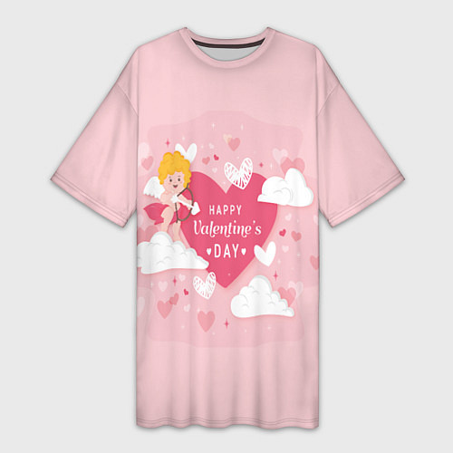 Женская длинная футболка День святого валентина фон / 3D-принт – фото 1