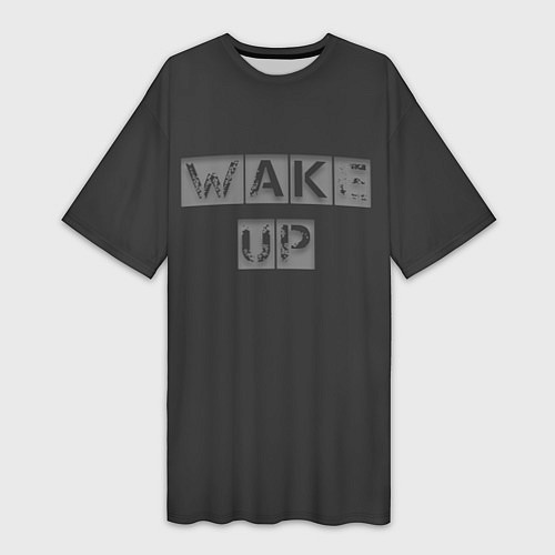 Женская длинная футболка Wake up / 3D-принт – фото 1
