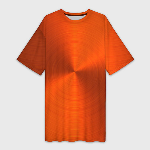 Женская длинная футболка Оранжевый волнообразный дисковый узор / 3D-принт – фото 1