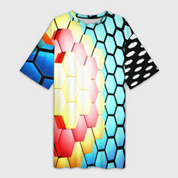 Женская длинная футболка Shape abstract color