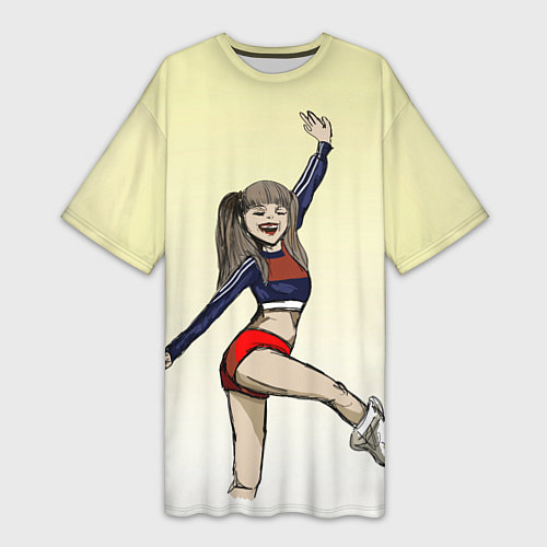 Женская длинная футболка Танец Лалисы / 3D-принт – фото 1