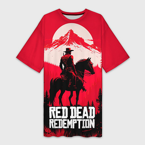 Женская длинная футболка Red Dead Redemption, mountain / 3D-принт – фото 1
