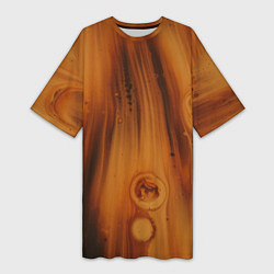 Футболка женская длинная Абстрактная огненно-деревянная броня, цвет: 3D-принт