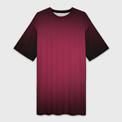 Женская длинная футболка Градиент светлая марсала с переходом в черный