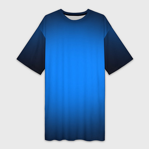 Женская длинная футболка Лазурный фон и черная виньетка / 3D-принт – фото 1