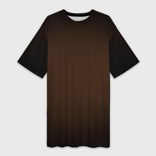 Женская длинная футболка Фон оттенка шоколад и черная виньетка / 3D-принт – фото 1